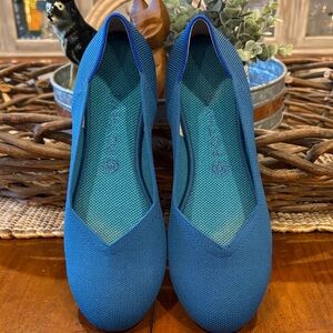 Rothy's Blue Knit Ballet Flats